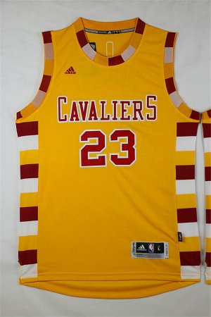 Maillot De Basket Cleveland Cavaliers LeBron James 23 Tissus Sportif Fans Edition Jaune Lace